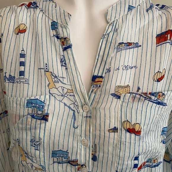 COTTON DAISY Beach Themed Sheer Cotton Cover Up Size Large - Picture 6 of 8